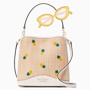 Kate Spade Darcy Small Pineapple Bucket Bag Parchment Multi